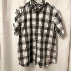 Carhartt button down relax fit plaid shirt short sleeve | size XL